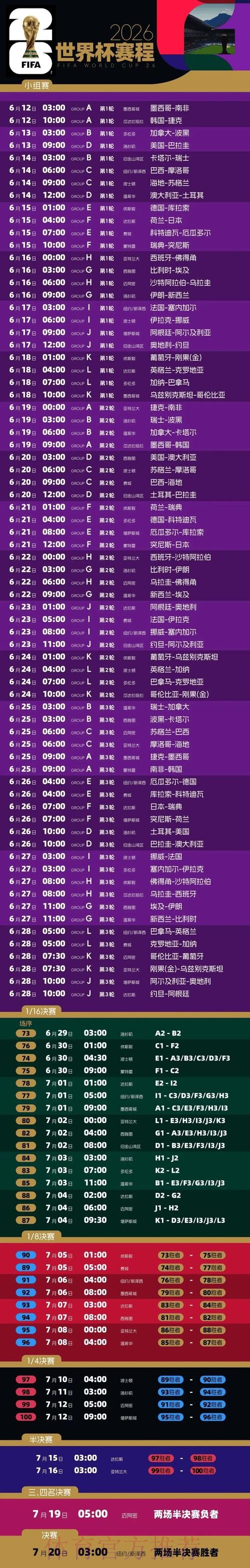 2026世界杯比赛时间实时更新最新时间表免费观看